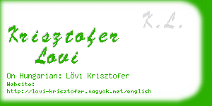 krisztofer lovi business card
